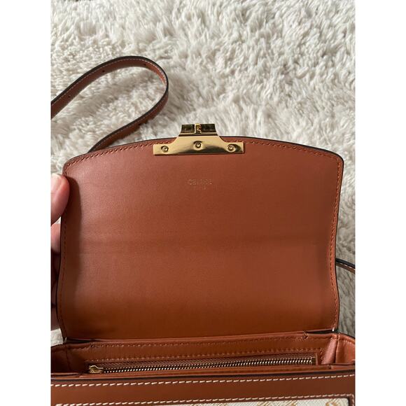 CELINE Teen Triomphe Bag in Triomphe Canvas and Calfskin - Picture 10 of 15